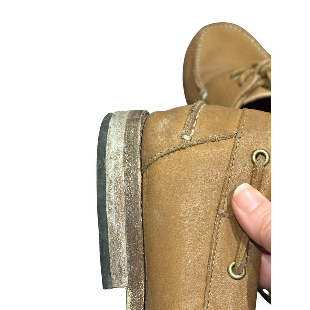 Thursday Boot Company Leather Boat Shoes Loafers Tan Moc Toe US 13 EU 47 Lace Up